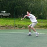 jamie lining up a forehand