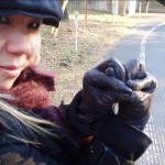 Mayumi's celebrated hand frog impression