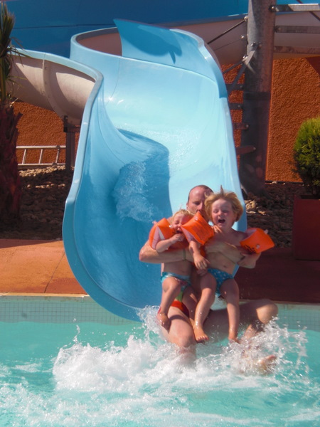 Slides in campsite in France