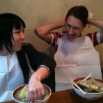 fixing the bibs at the local noodle soup emporium